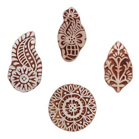 Set of 4 Piece New Mix Wooden Printing Blocks